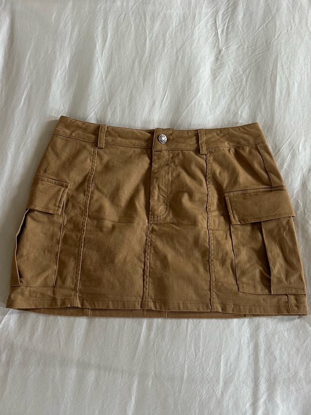 Blue Blush Tan Cargo Mini Skirt-Shorts